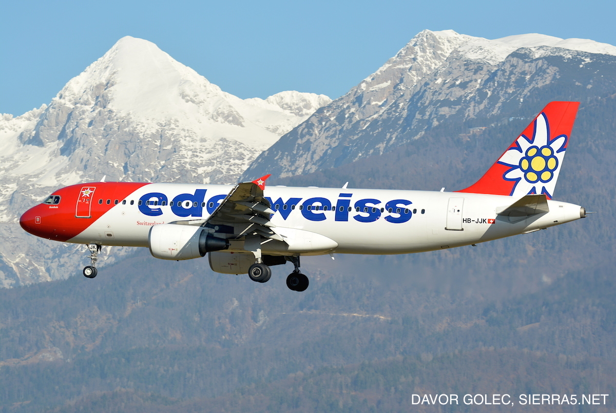 Edelweiss-ova letala so že prihajala na servis k Adrii Tehnika