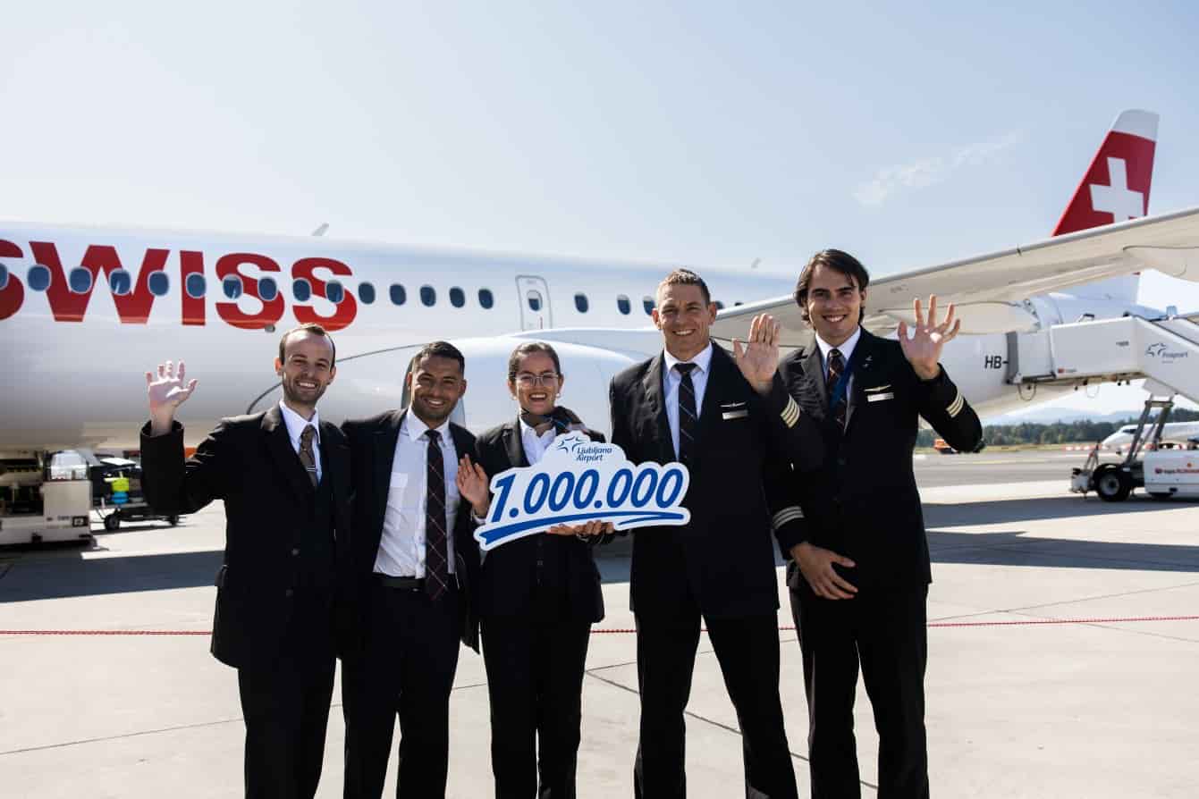 LJU 1mio potnik Fraport Swiss air